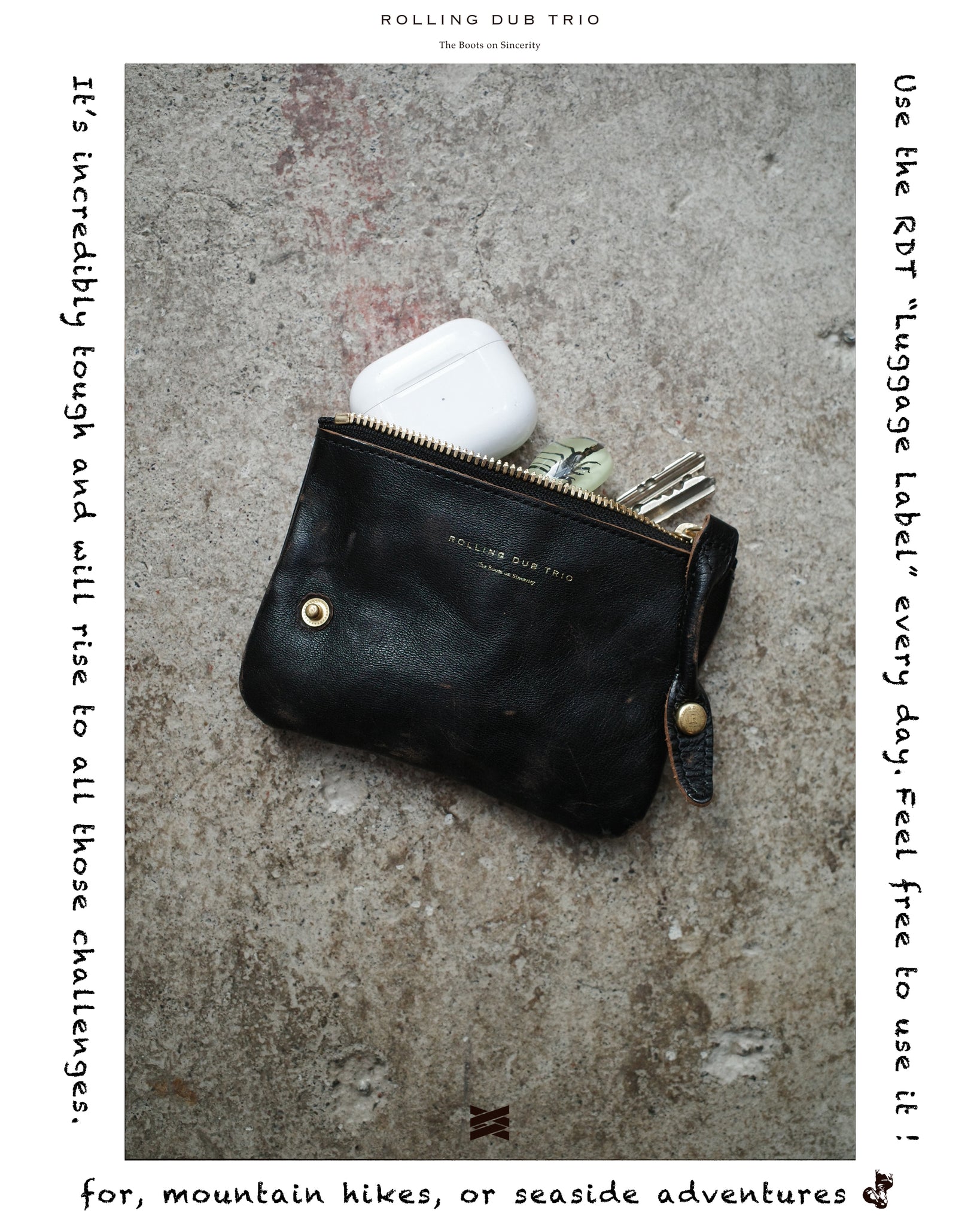 SQUARE ZIP & SNAP POUCH size L -BROWN LEATHER – THE BOOTS SHOP ONLINE