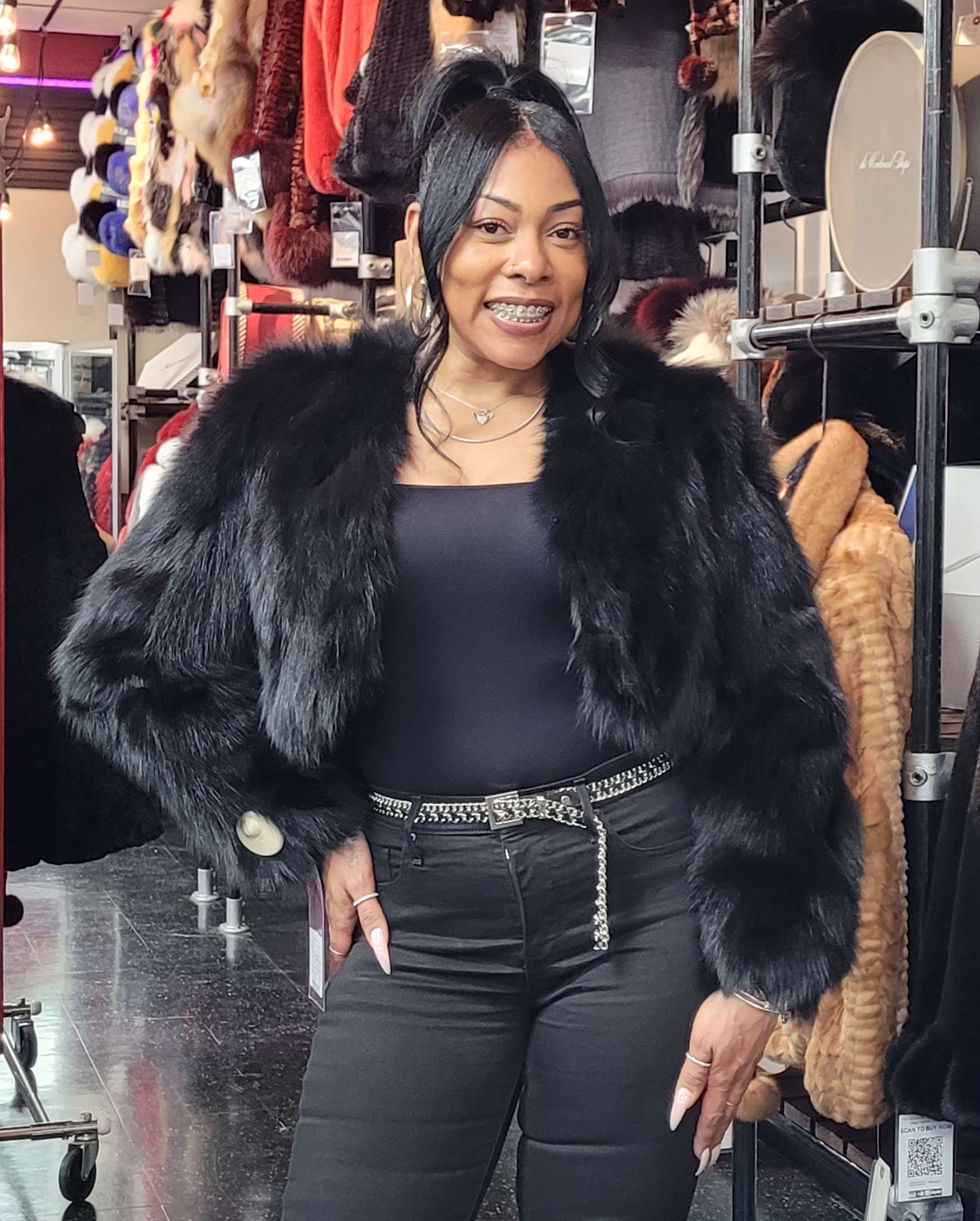 Black Fox Sections Crop Jacket – Wolverine Furs