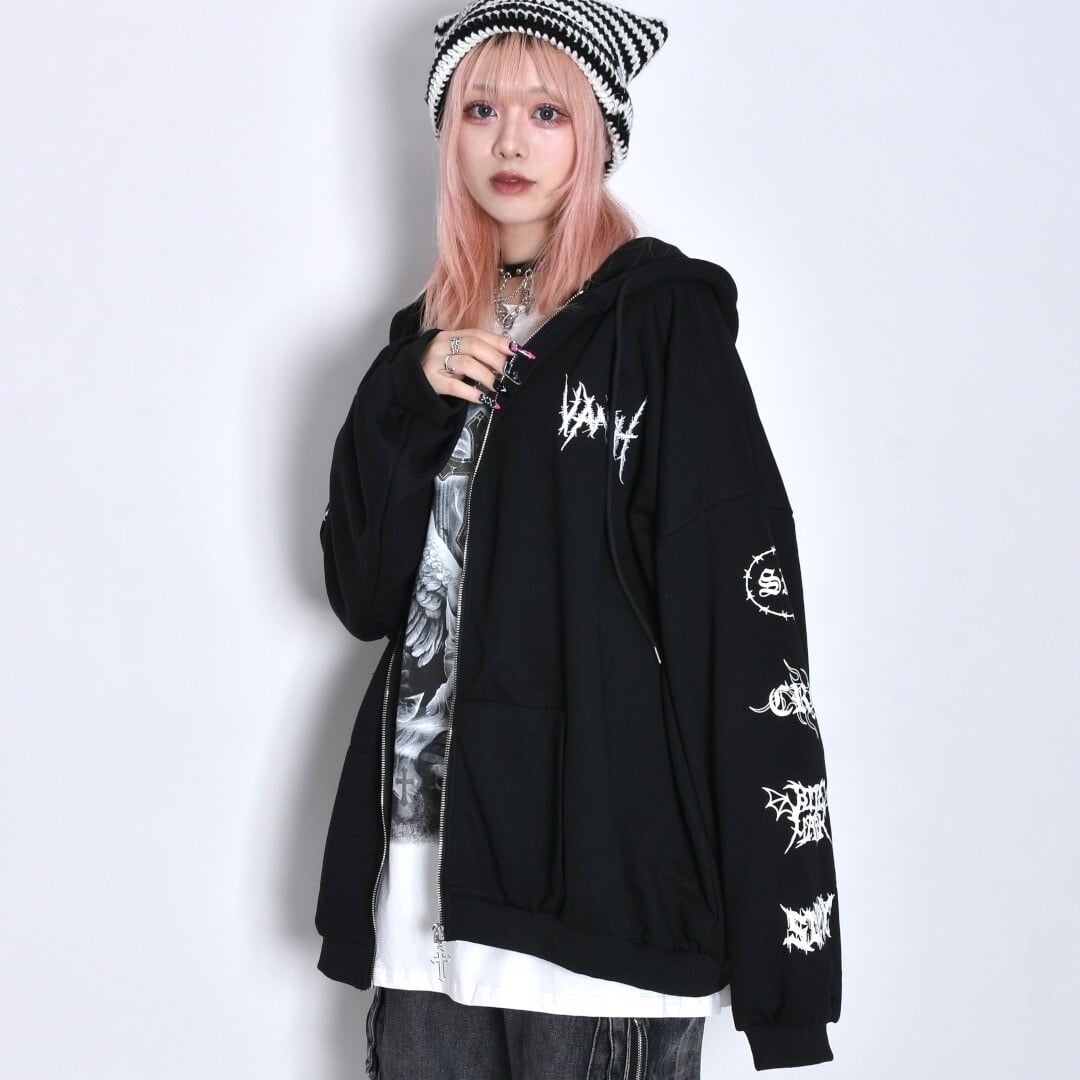 バックラインストーンクロス ZIPパーカー | VOLCAN&APHRODITE