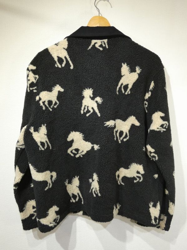 USA製 90s ビンテージ DAVID PAUL ホースプリント 馬模様 襟付き ボア