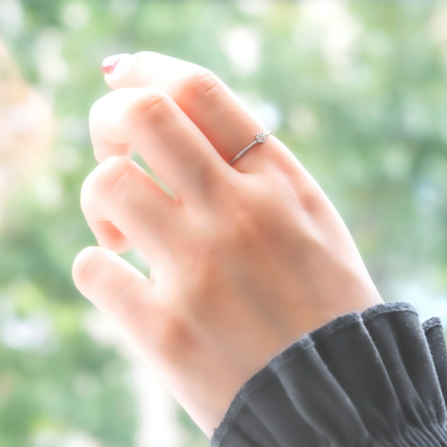 リング プラチナ900 ダイヤモンド0.08ct(一粒ダイヤモンド