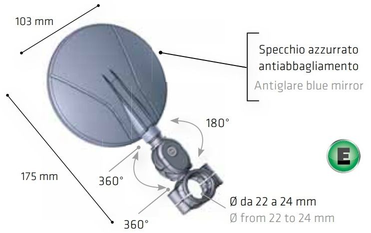 Webike | FAR エフエーアール ミラー FLEXI ハンドルミラー Φ22(7699CA