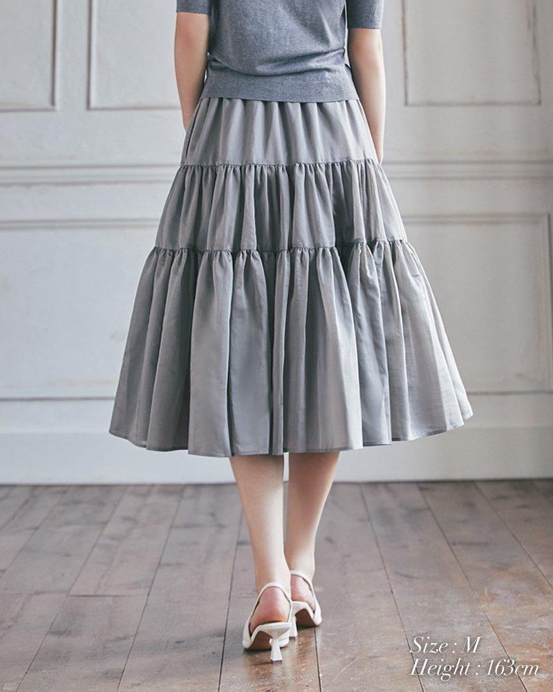 10％off】シアーティアードスカート(ピンク) - seventen