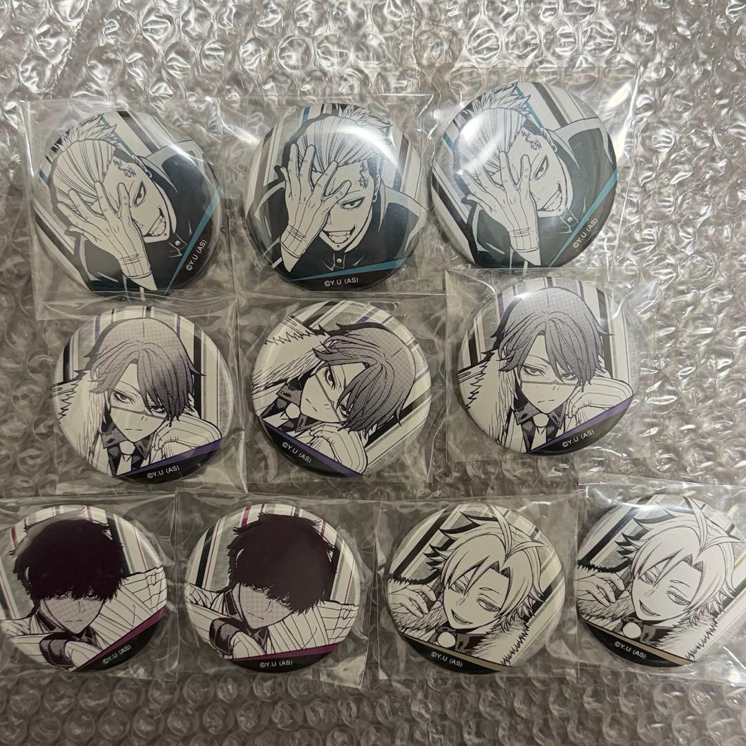 桃源暗鬼 メディコス 缶バッジ 深夜 月詠 桜介 唾切 セット TVアニメ「桃源暗鬼」第3弾 3way缶バッジ M-SJ（桃角桜介）｜TVアニメ