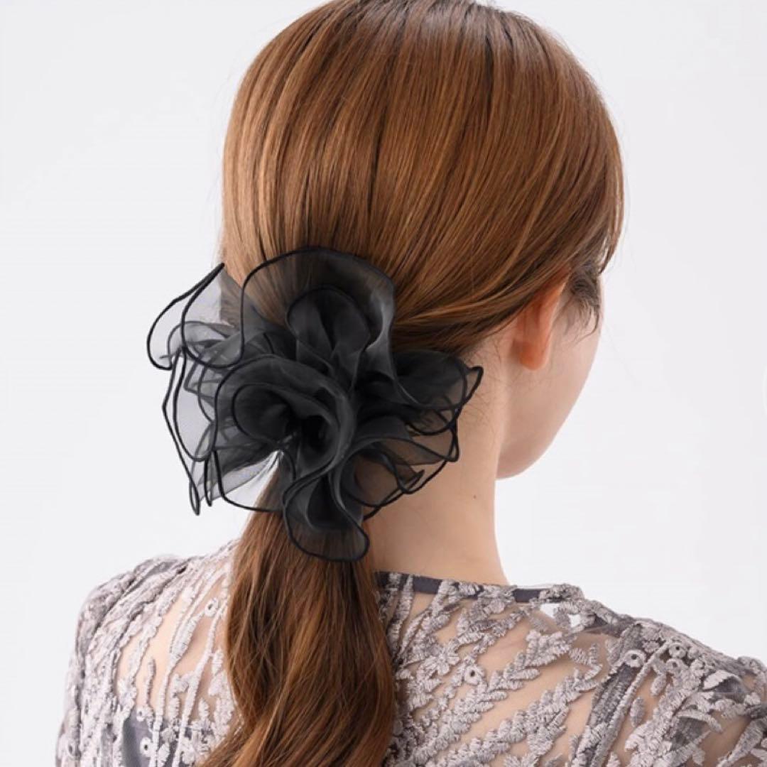 Ameri♡さんへ 新作 レイヤードフリル シュシュ ブラック Ameri♡さんへ 新作 レイヤードフリル シュシュ ブラック Ameri♡さん